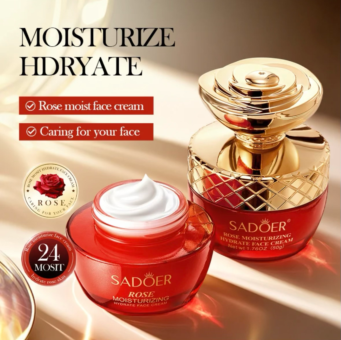 Radiant Rose Rejuvenation – Moisturizing Face Cream 50g