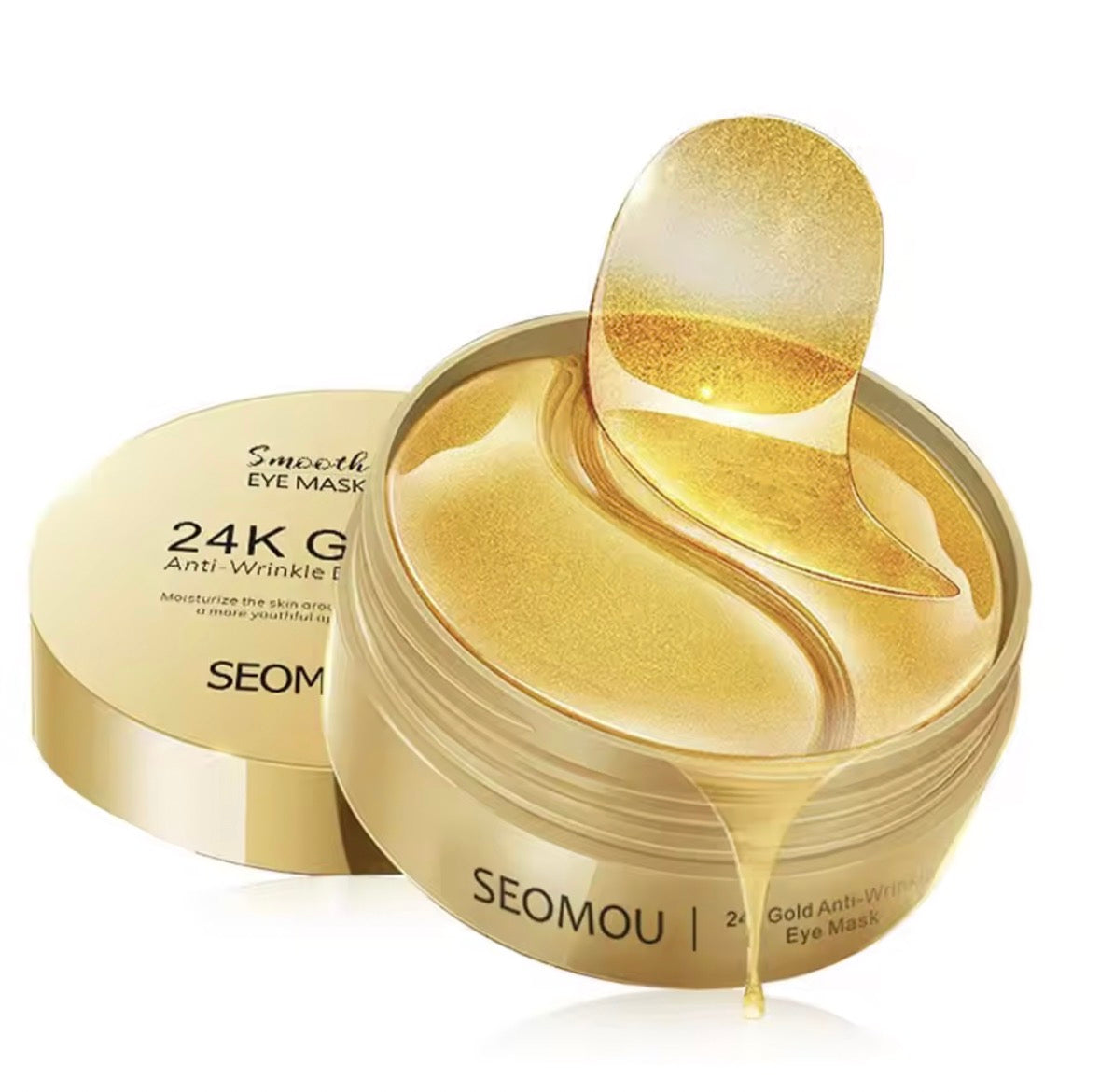 24K Gold Hyaluronic Acid Eye Mask – Collagen Eye Patches for Dark Circles & Puffy Eyes