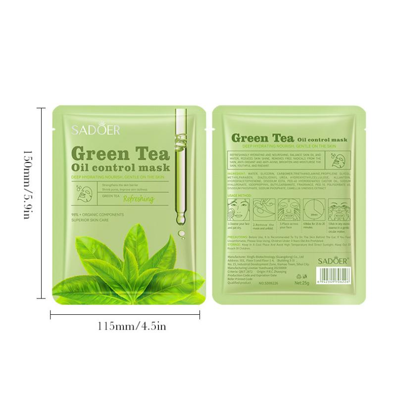 Green Tea Oil Facial Mask - Organic Skin Care Treatment for Brighter Complexion 25g