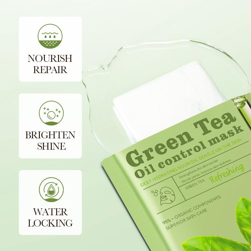 Green Tea Oil Facial Mask - Organic Skin Care Treatment for Brighter Complexion 25g