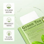 Green Tea Oil Facial Mask - Organic Skin Care Treatment for Brighter Complexion 25g