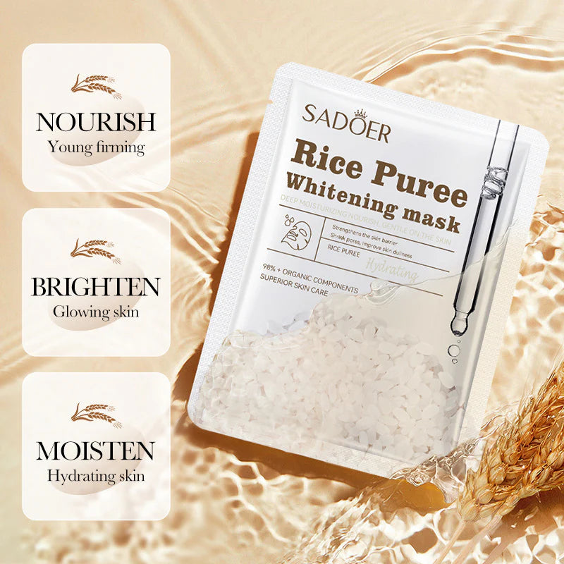 Rice Puree Whitening Facial Mask - Organic Skin Care Treatment for Brightening Complexion 25g