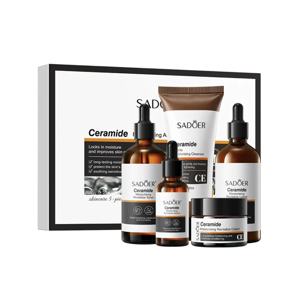 Ceramide Moisturizing & Revitalizing 5-Piece Skin Care Set – Deep Hydration & Barrier Repair