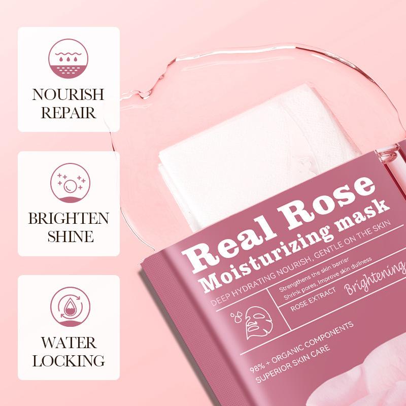 Rose Brightening Facial Mask - Organic Skin Care Treatment for Brighter Complexion 25g