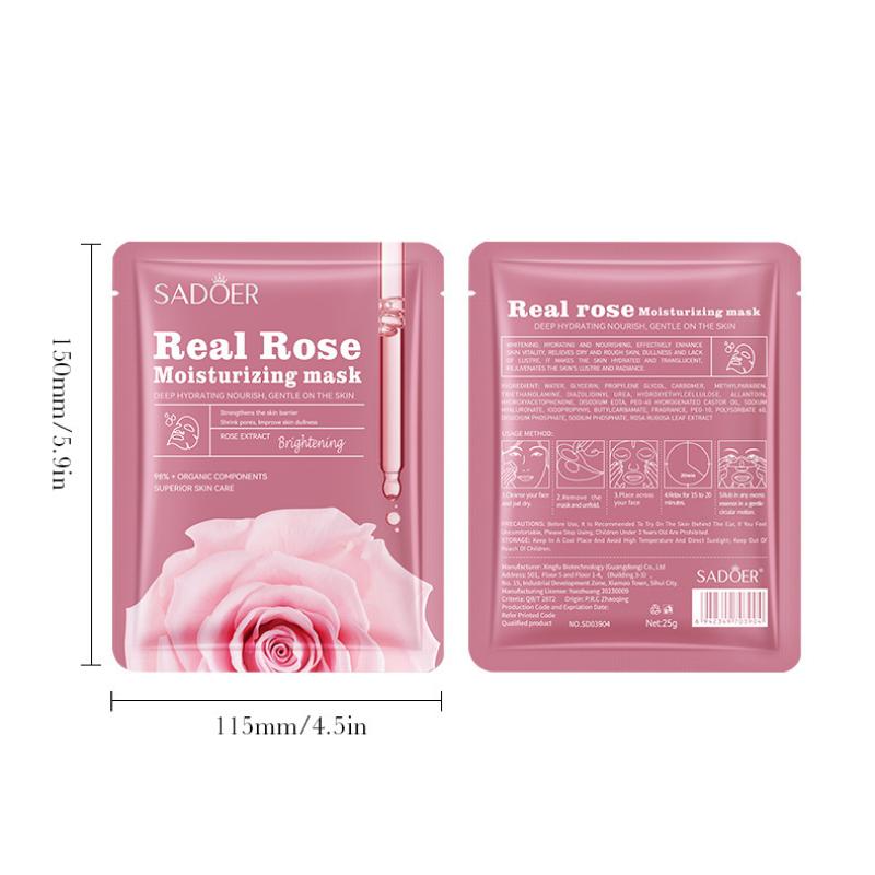 Rose Brightening Facial Mask - Organic Skin Care Treatment for Brighter Complexion 25g